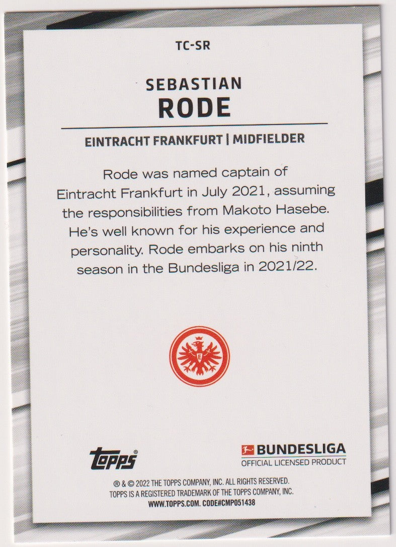 Topps TC-SR 2021-22 Sebastian Rode Eintracht Frankfurt Parallel Rare – Bild 2