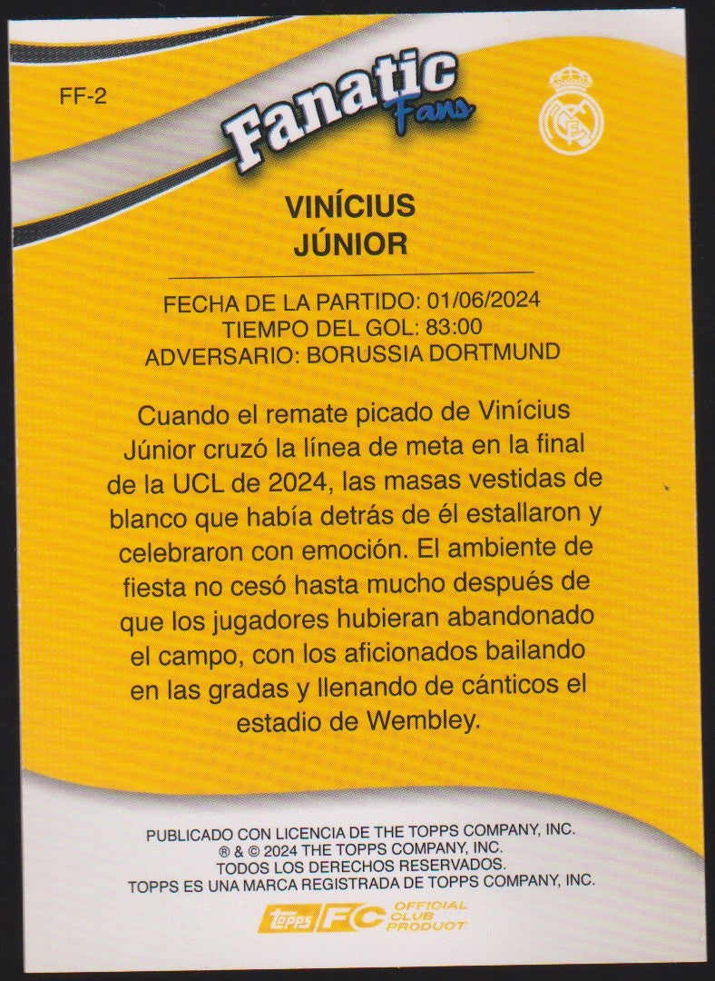 Topps Fanatic Fans 2023-24 Vinícius Júnior Real Madrid C.F. Parallel Rare – Bild 2