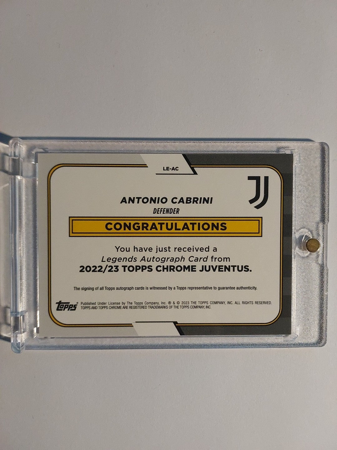 Topps Juventus Turin Chrome 2022-23 Antonio Cabrini Auto Parallel Refractor Rare – Bild 2