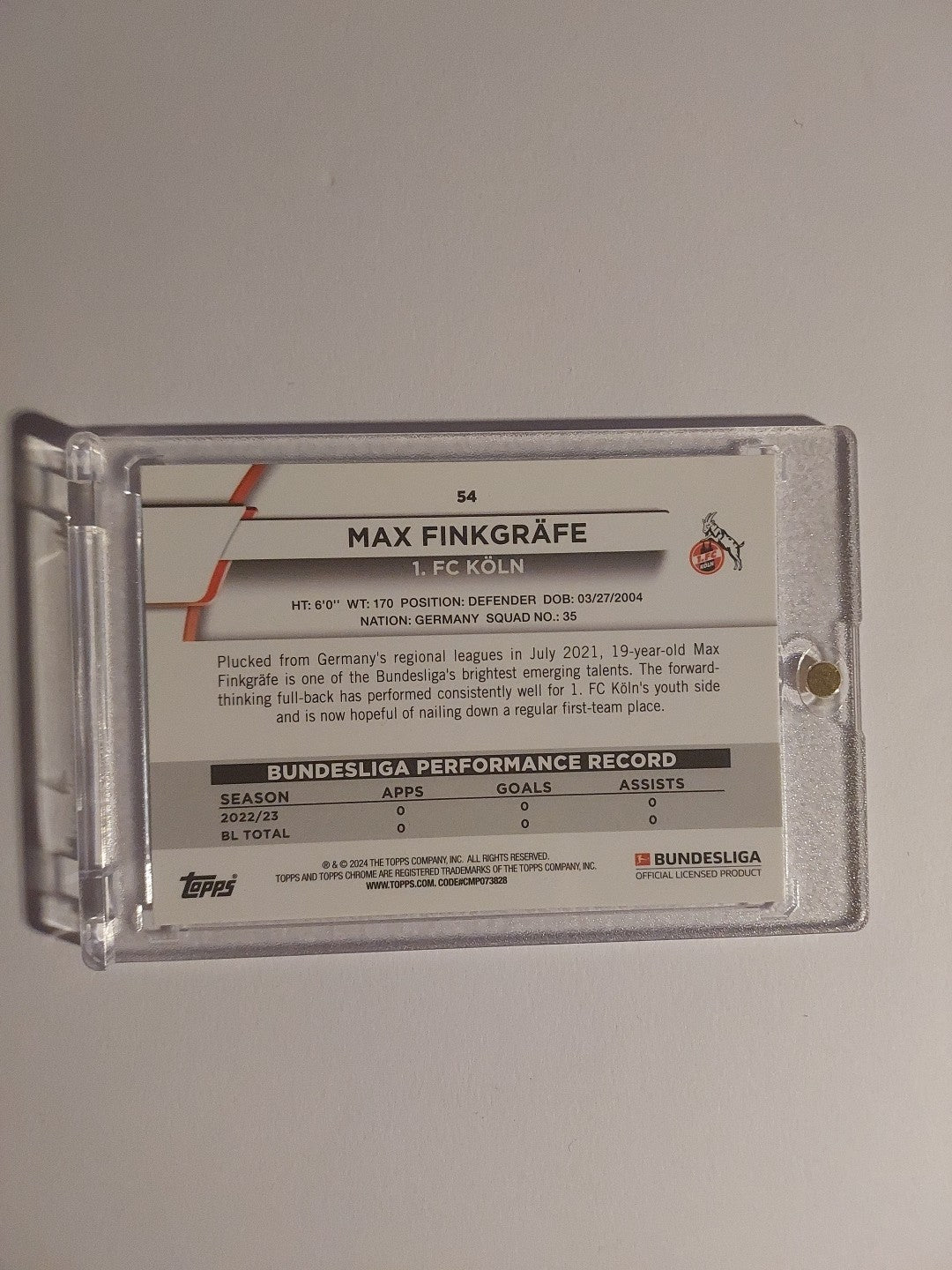 Topps Chrome Bundesliga 2023-24 Max Finkgräfe 1. Fc Köln Parallel Rookie – Bild 2
