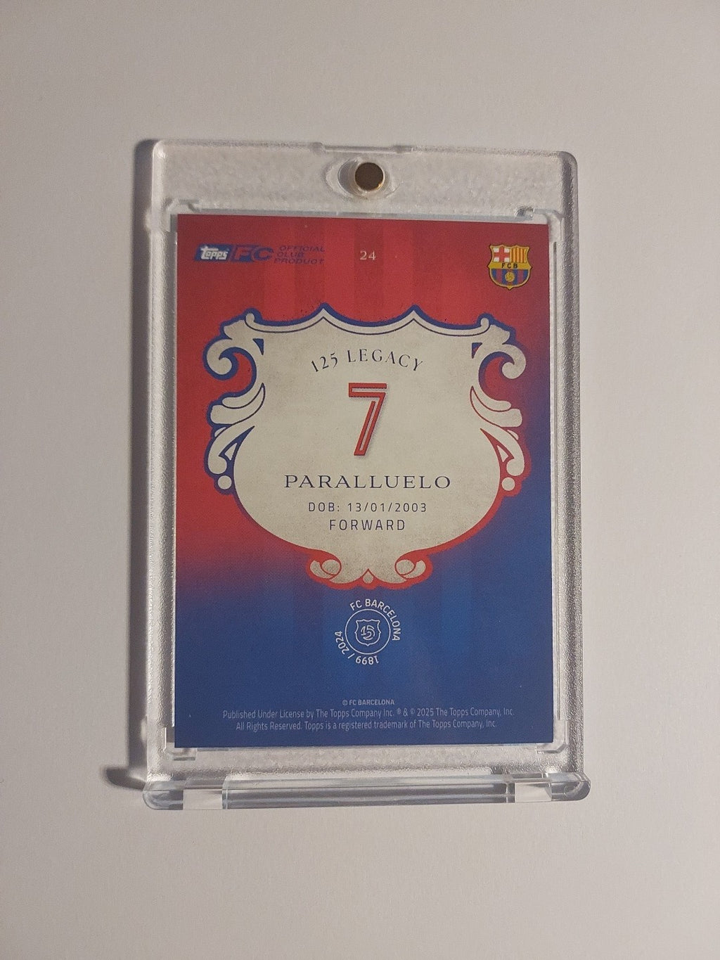 Topps 125 Jahre Barcelona 2024-25 Paralluelo Numbered 73/150 Parallel Limited – Bild 2