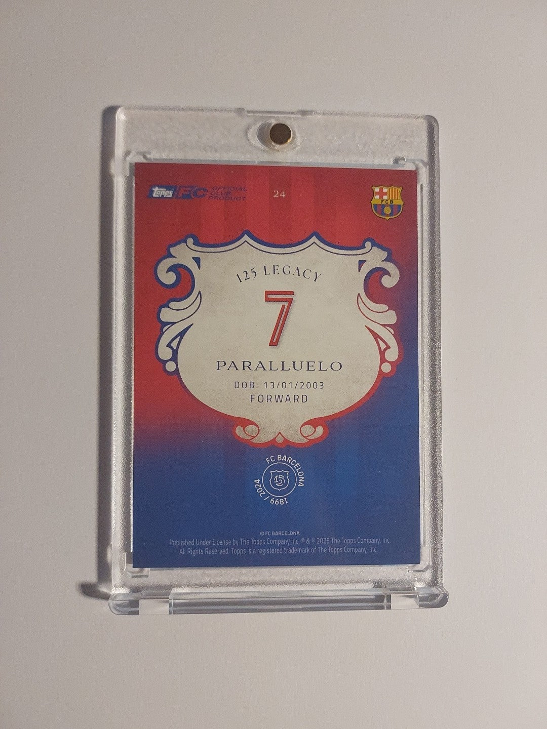 Topps 125 Jahre Barcelona 2024-25 Paralluelo Numbered 73/150 Parallel Limited – Bild 2