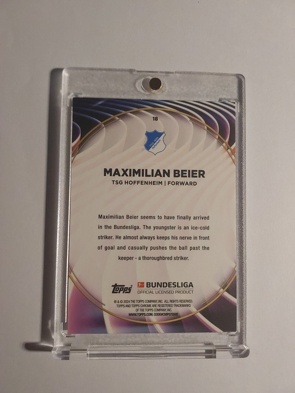 Topps 60 Jahre Bundesliga 2023-24 Maximilian Beier Hoffenheim Parallel Rookie – Bild 2