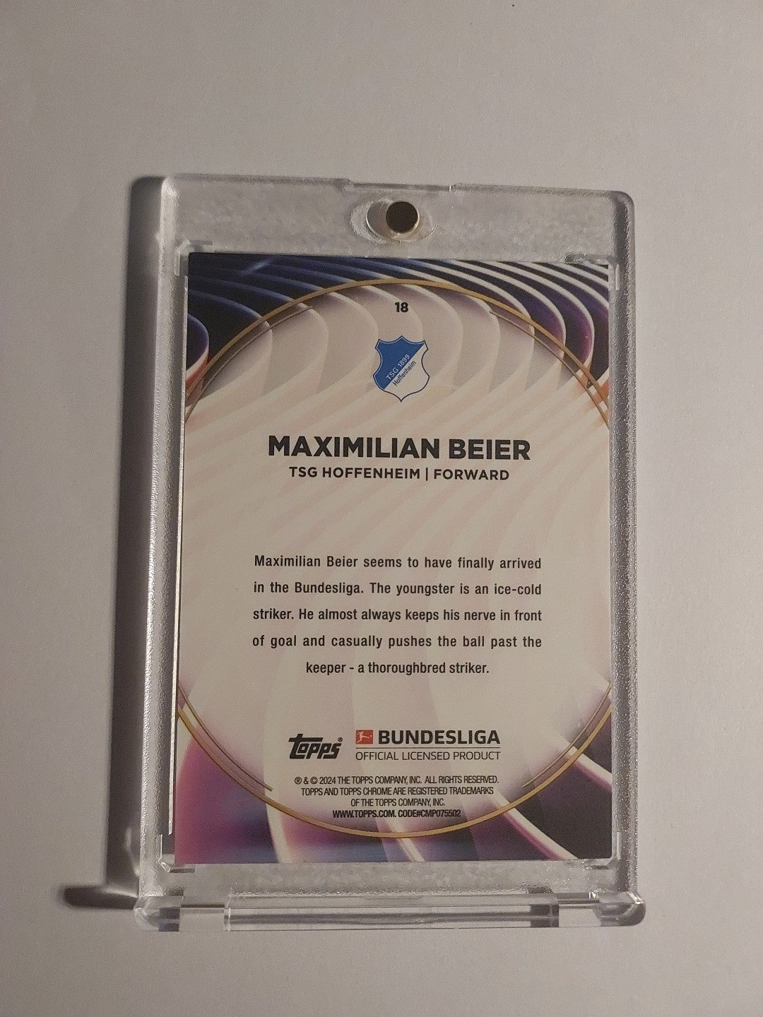 Topps 60 Jahre Bundesliga 2023-24 Maximilian Beier Hoffenheim Parallel Rookie – Bild 2