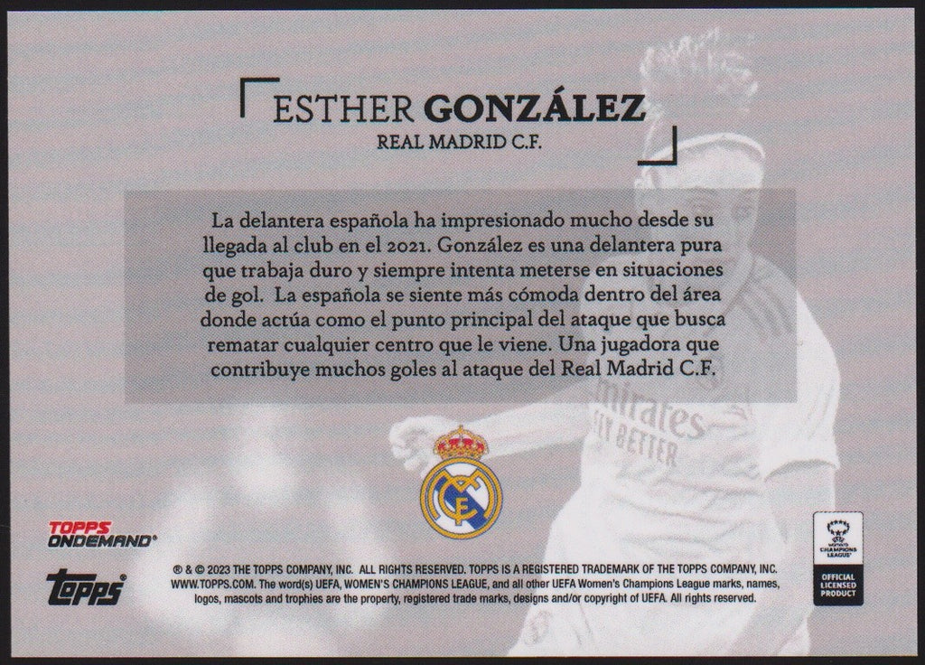 Topps 2022-23 Esther González Real Madrid C.F. UEFA Women's Champions League – Bild 2