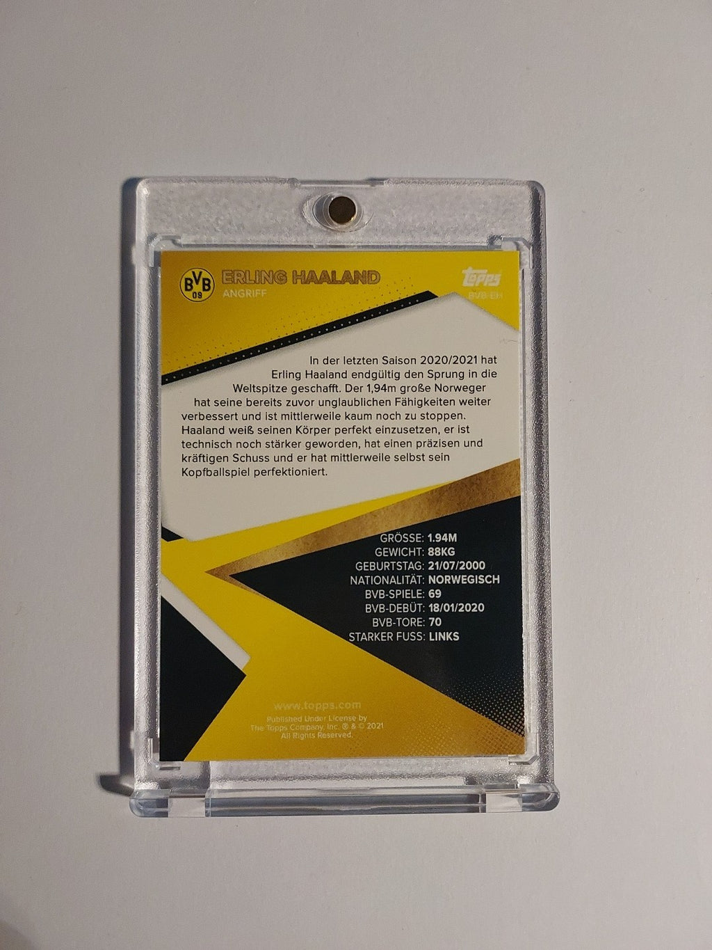 Topps Borussia Dortmund Team Set 2020-21 Erling Haaland Parallel Ultra Rare Hit – Bild 2