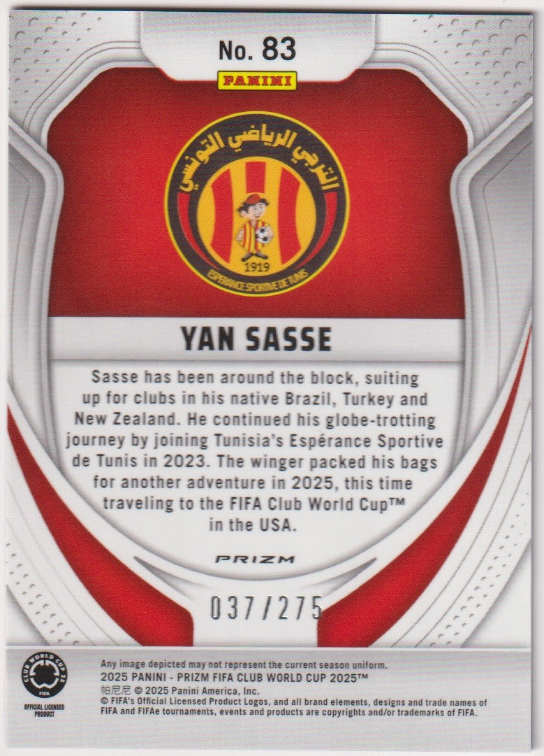 Panini Prizm 2023-24 Yan Sasse Rookie Espérance Sportive de Tunis FIFA Club – Bild 2