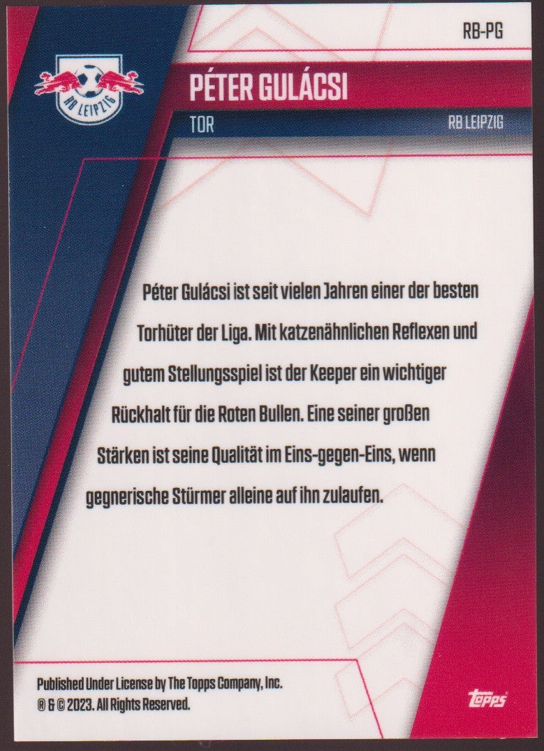 Topps Chrome 2022-23 Peter Gulacsi RB Leipzig RB-PG Parallel 44/75 Refractor – Bild 2