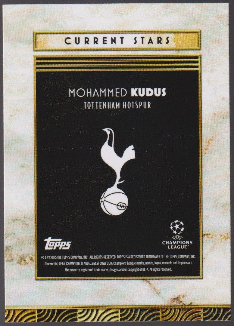 Topps Deco UEFA 2024-25 Mohammed Kudus Tottenham Hotspur Current Stars Parallel – Bild 2