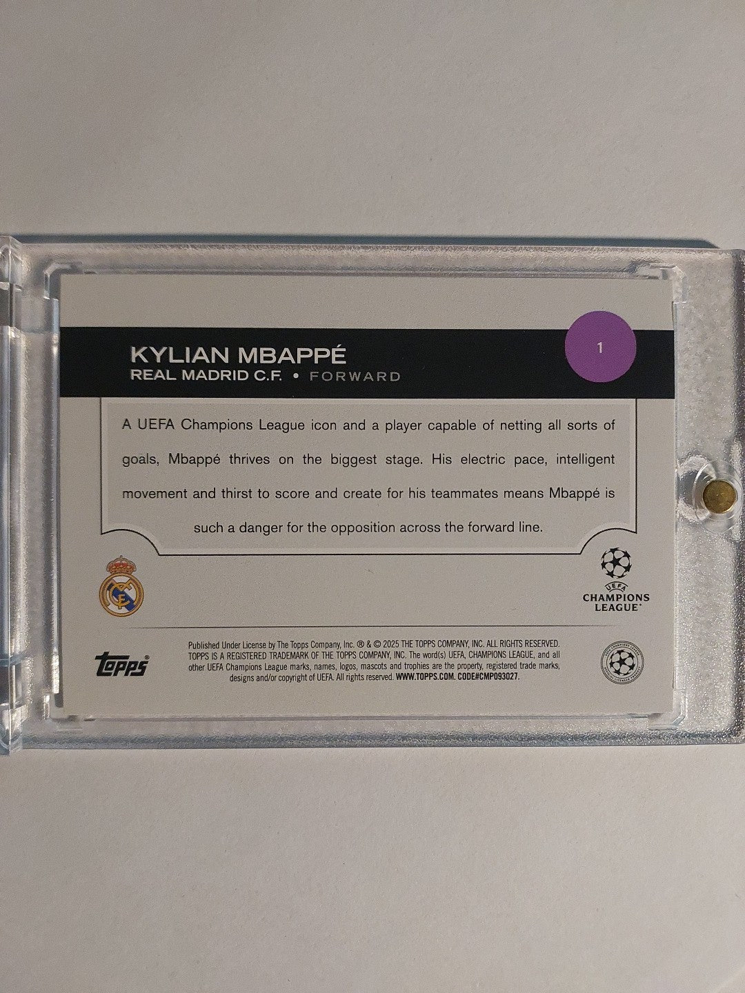 Topps UCC Flagship 2024-25 Kylian Mbappé Real Madrid Parallel Insert Ultra Rare – Bild 2