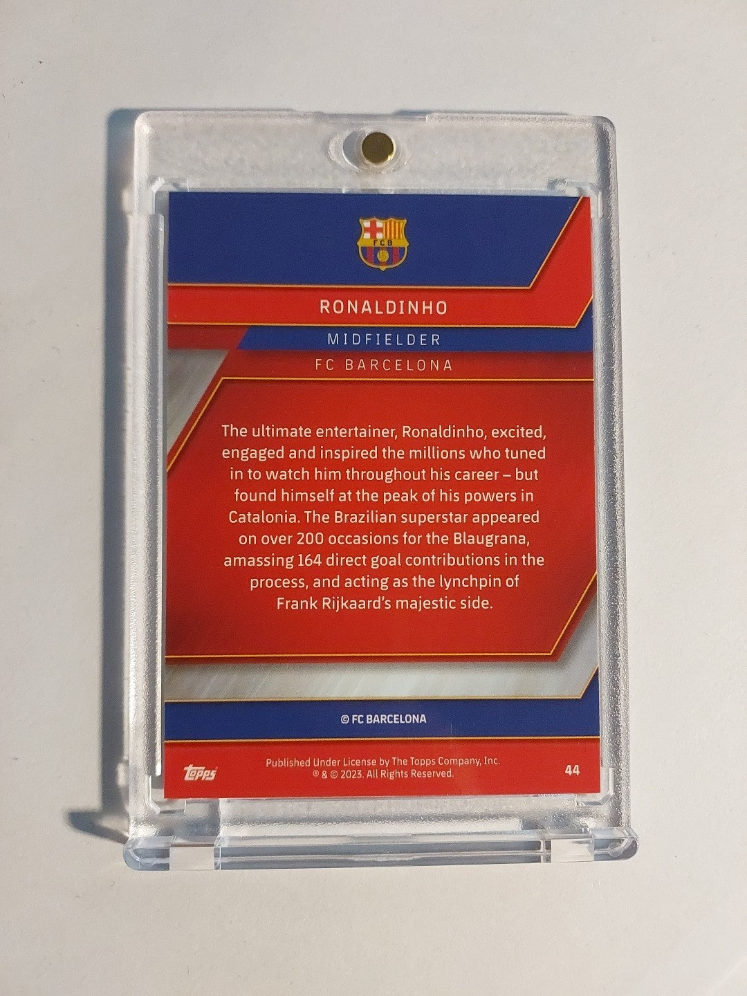 Topps Barcelona Chrome 2022-23 Ronaldinho Brasilien Parallel Ultra Rare Hit – Bild 2