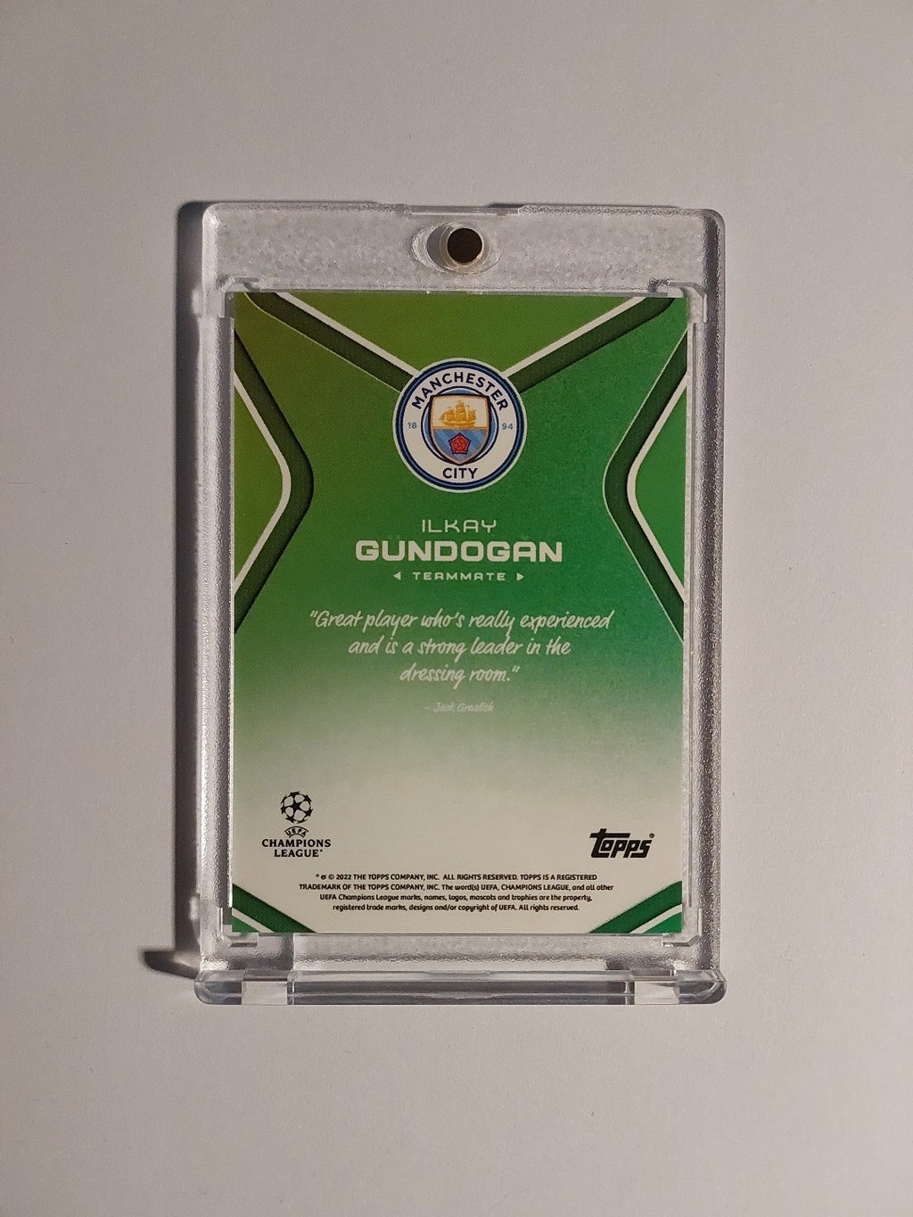 Topps UCC 2021-22 Ilkay Gündogan Manchester City Parallel 24/99 Refractor – Bild 2