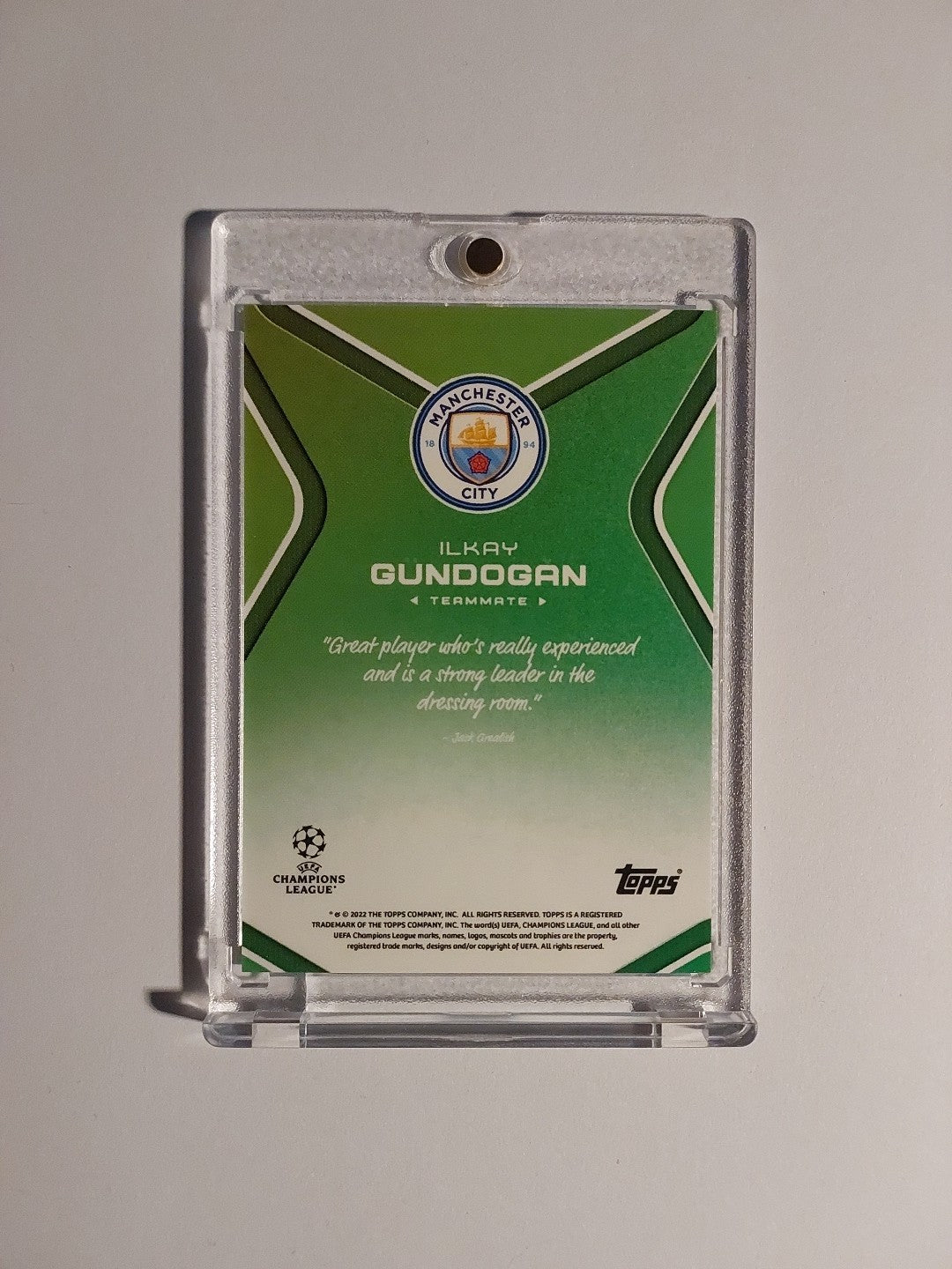 Topps UCC 2021-22 Ilkay Gündogan Manchester City Parallel 24/99 Refractor – Bild 2