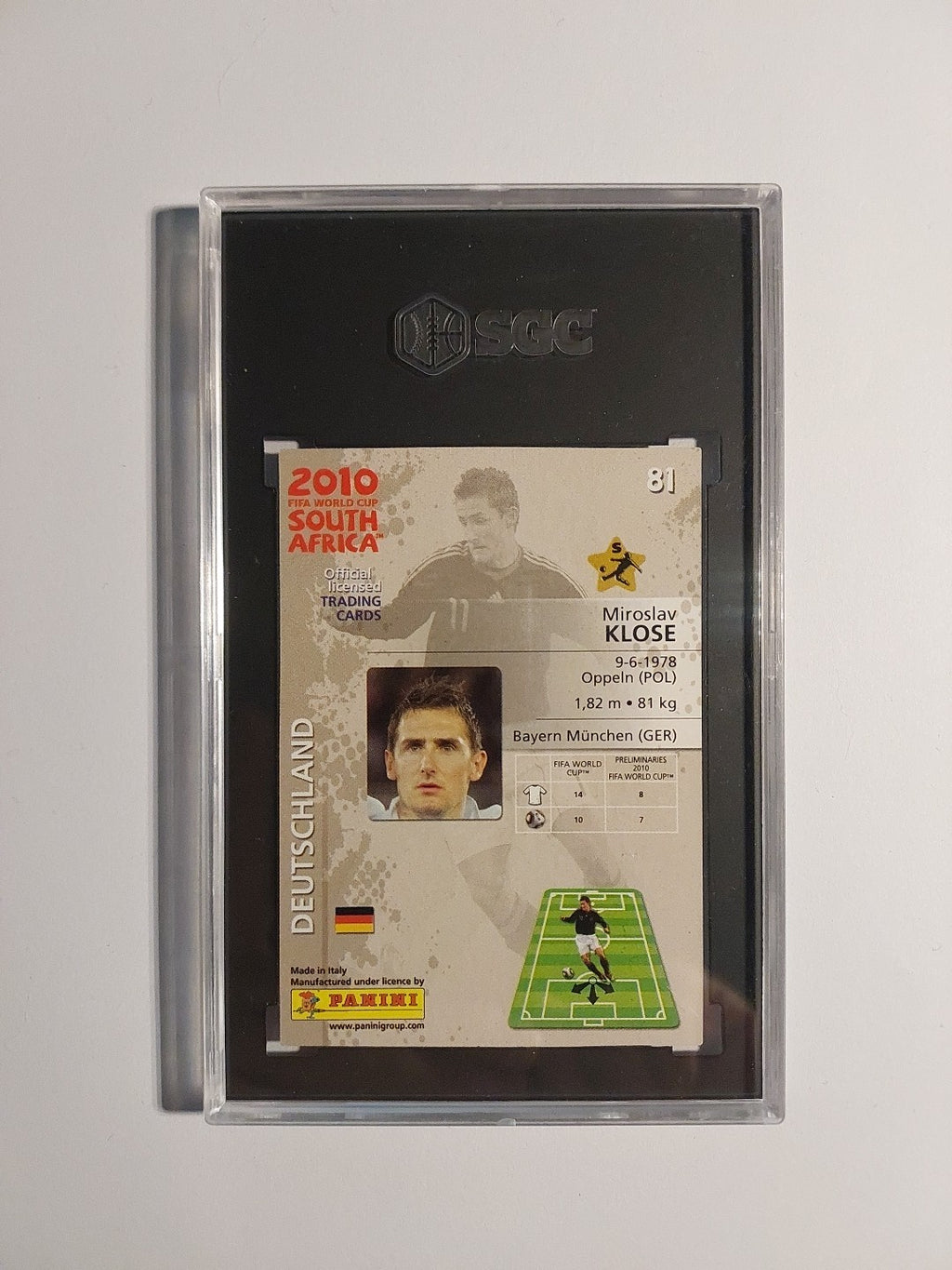 Panini World Cup Premium 2010 Miroslav Klose Deutschland Rare Parallel SGC 9 PSA – Bild 2