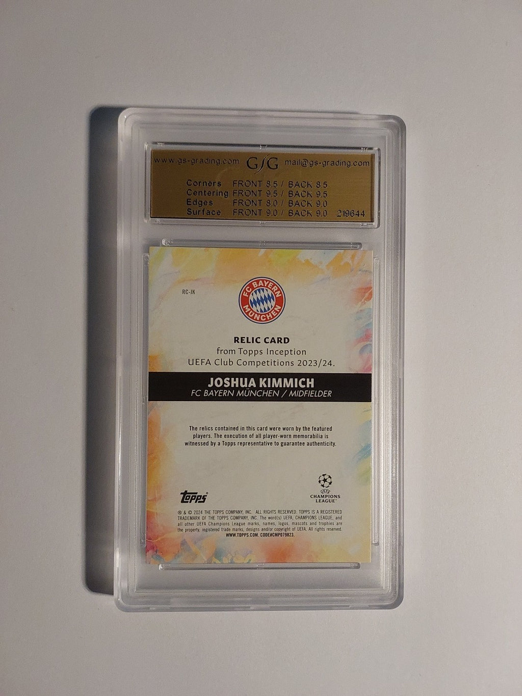 Topps Inception 2023-24 Joshua Kimmich Bayern Patch Parallel 81/200 GSG 8.5 PSA – Bild 2