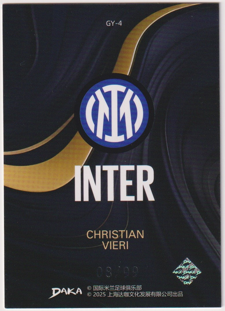 Daka GY-4 2024-25 Christian Vieri Inter Parallel 8/99 Refractor Rare – Bild 2