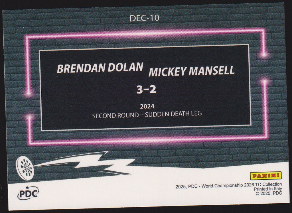 Panini PDC World Championship Brendan Dolan & Mickey Mansell Refractor Parallel – Bild 2