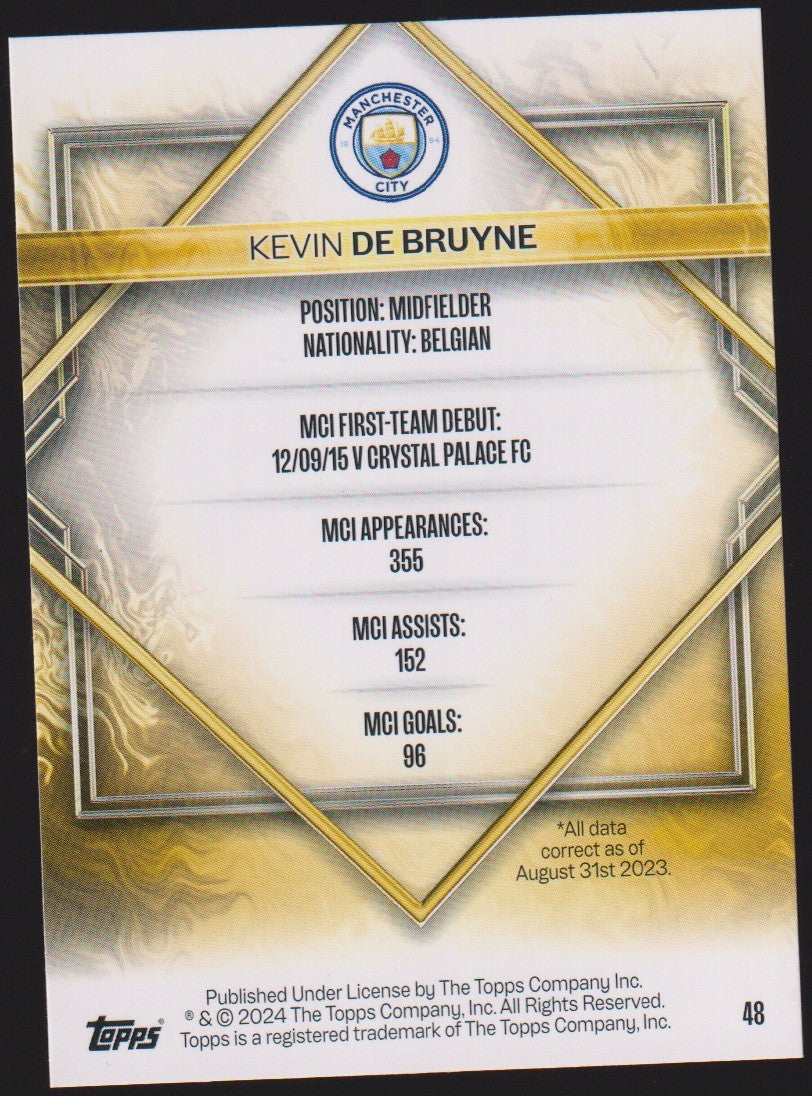 Topps 2023-24 Kevin De Bruyne Manchester City Parallel Rare Gold Drip – Bild 2