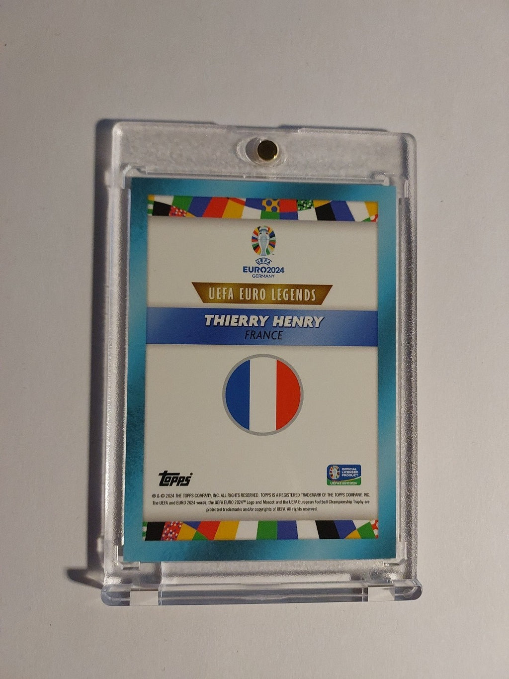Topps Uefa Euro 2024 Thierry Henry Frankreich Parallel 12/49 Refractor Rare Hit – Bild 2