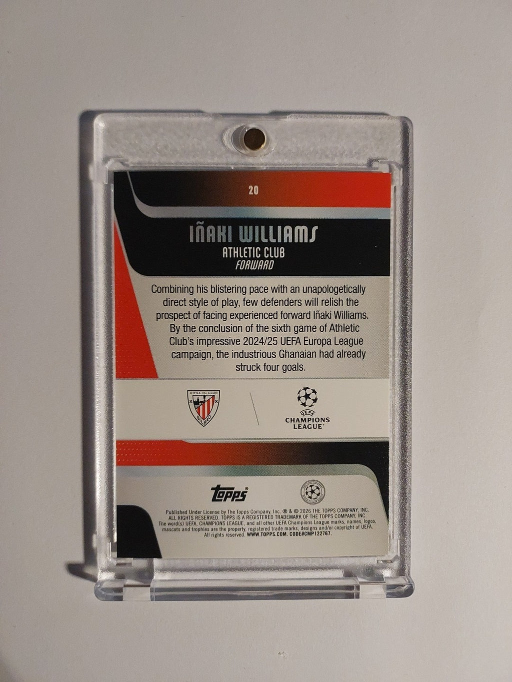 Topps UCC Flagship 2025-26 Inaki Williams Athletic Bilbao Parallel 31/299 Rare – Bild 2