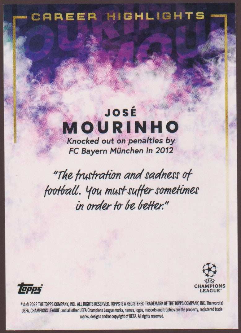 Topps Champions League 2021-22 José Mourinho Career Highlights Parallel Rare – Bild 2