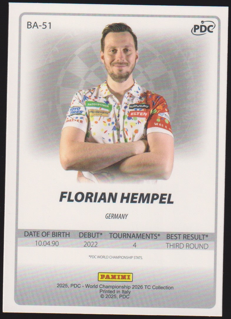 Panini PDC World Championship 2026 Florian Hempel Refractor Parallel – Bild 2