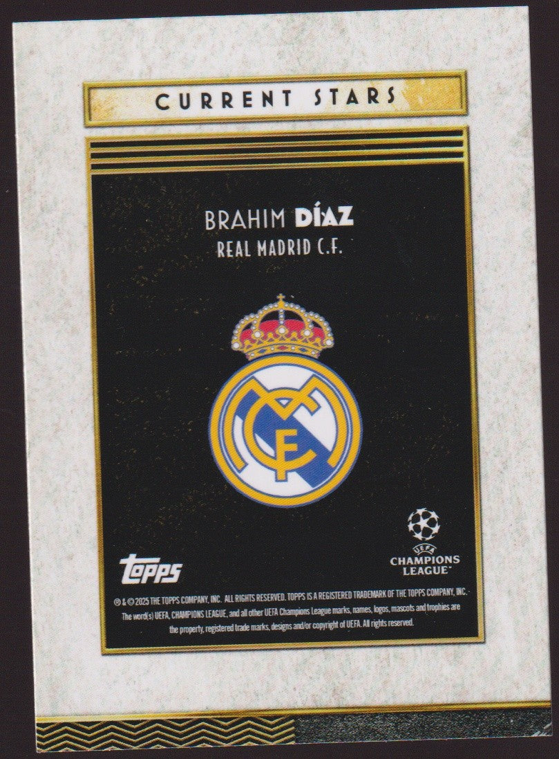 Topps Current Stars 2024-25 Brahim Díaz Real Madrid C.F. Parallel Rare – Bild 2