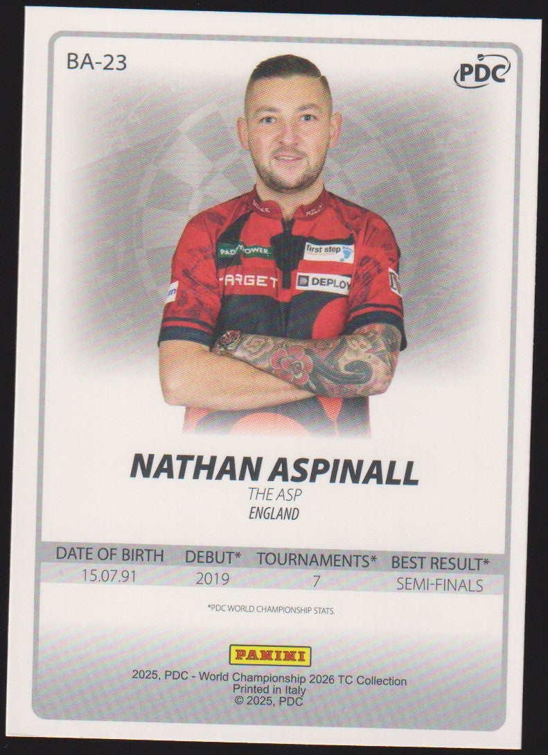 Panini PDC World Championship 2026 Nathan Aspinall "The ASP" Refractor Parallel – Bild 2