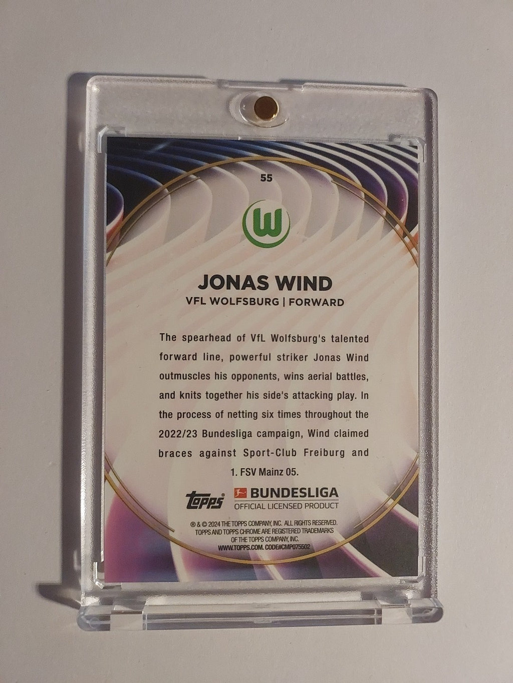 Topps 60 Jahre Bundesliga Jonas Wind VFL Wolfsburg Limited Parallel – Bild 2
