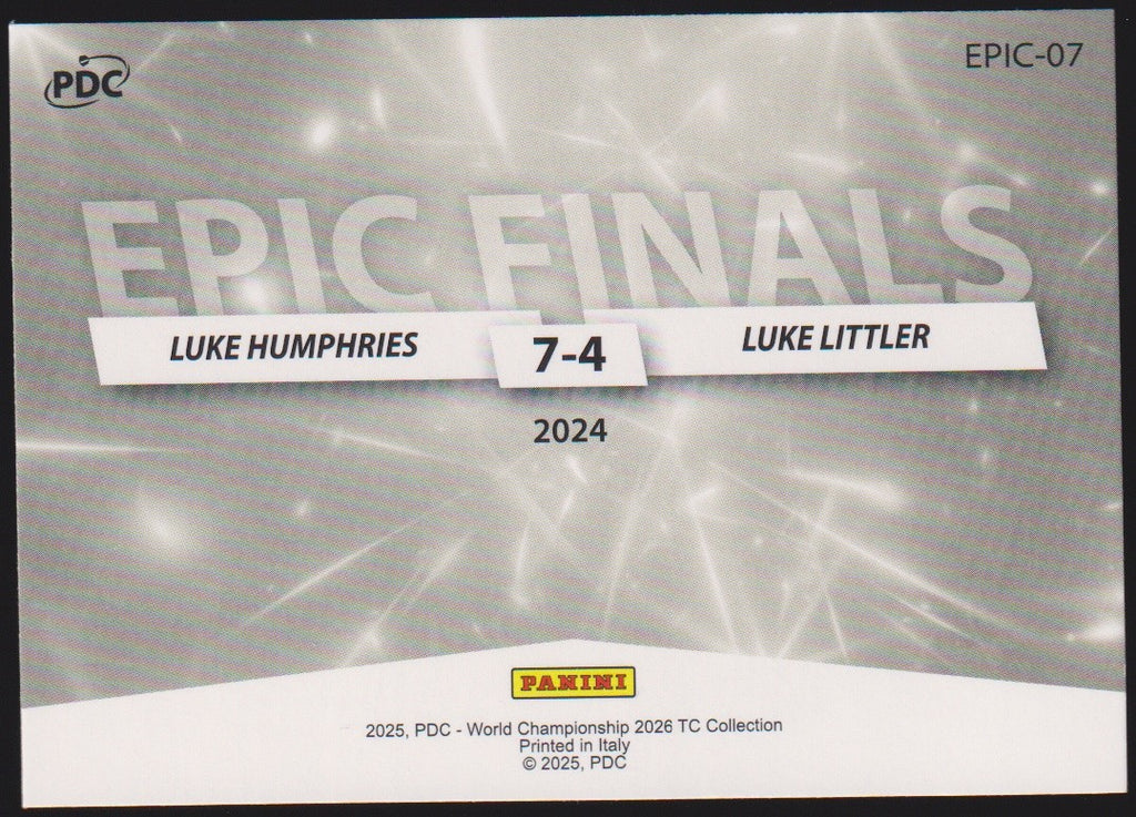 Panini PDC World Championship Luke Humphries & Luke Littler Refractor Parallel – Bild 2