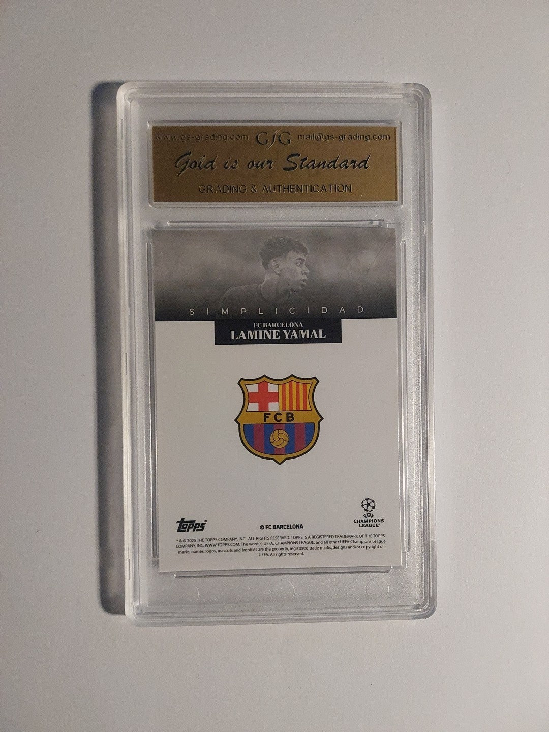 Topps Simplicidad 2024-25 Lamine Yamal Barcelona Parallel GSG 9.0 = PSA MINT Hit – Bild 2