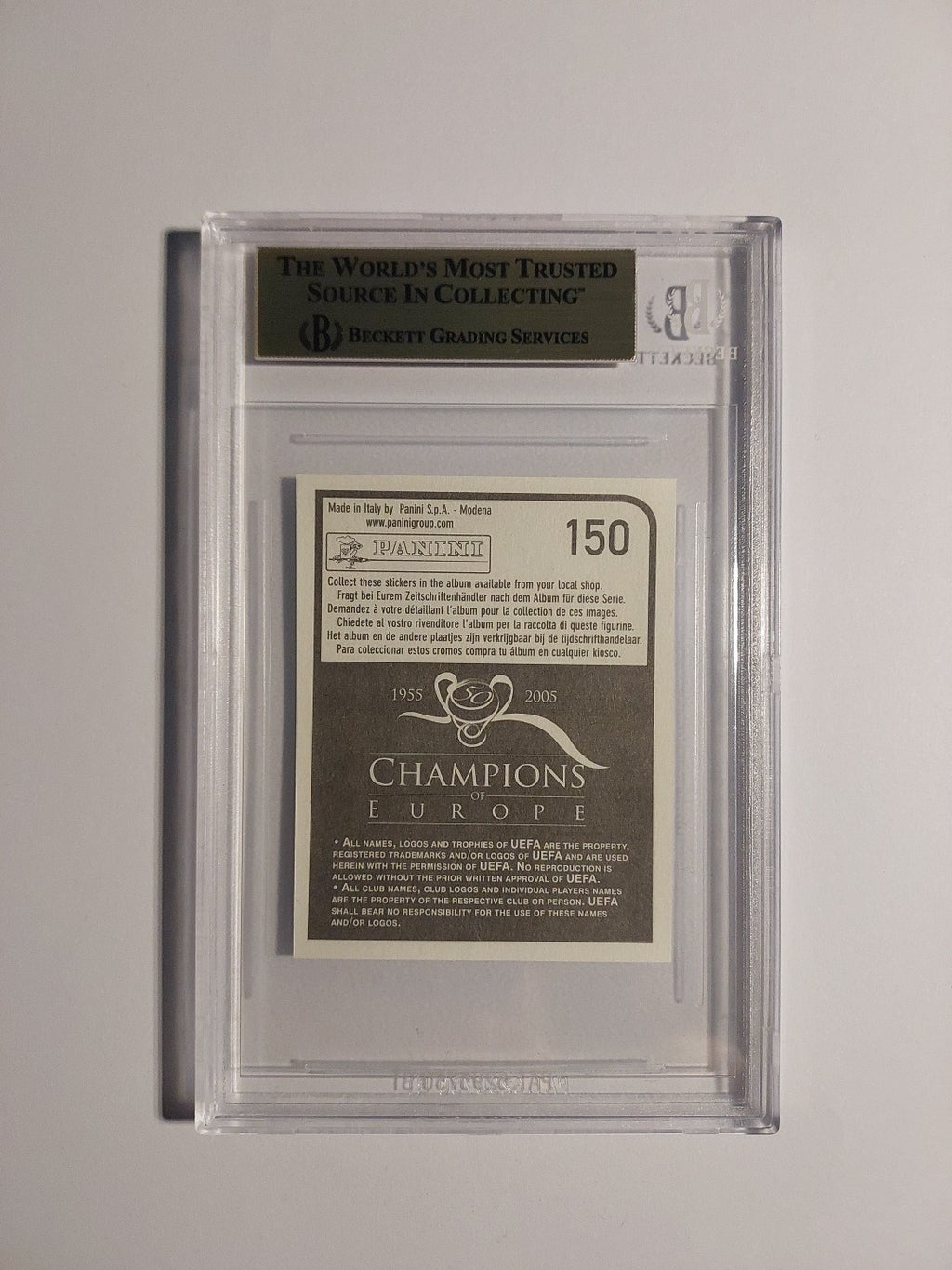 Panini Champions of Europe 2005 Javier Zanetti Inter Mailand Vintage BGS 9.5 PSA – Bild 2