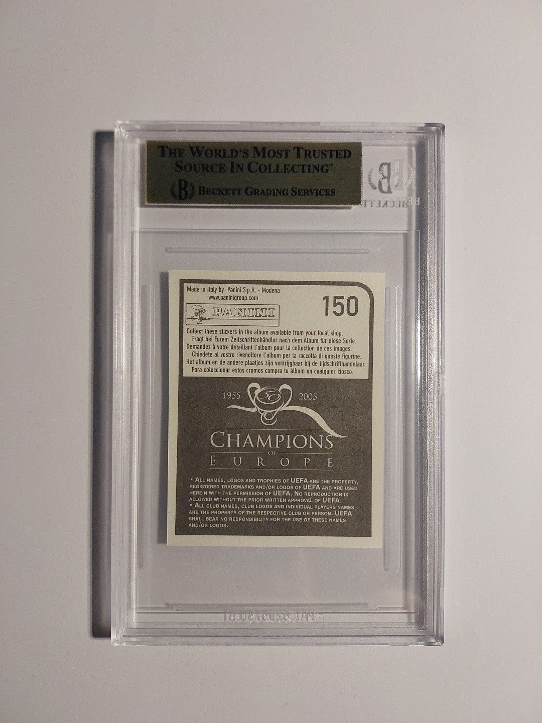Panini Champions of Europe 2005 Javier Zanetti Inter Mailand Vintage BGS 9.5 PSA – Bild 2