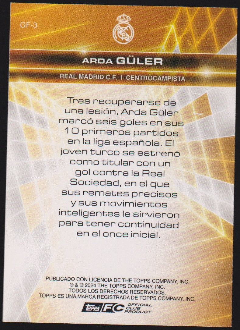 Topps 2023-24 Arda Güler Real Madrid C.F. Official Club Product Parallel – Bild 2