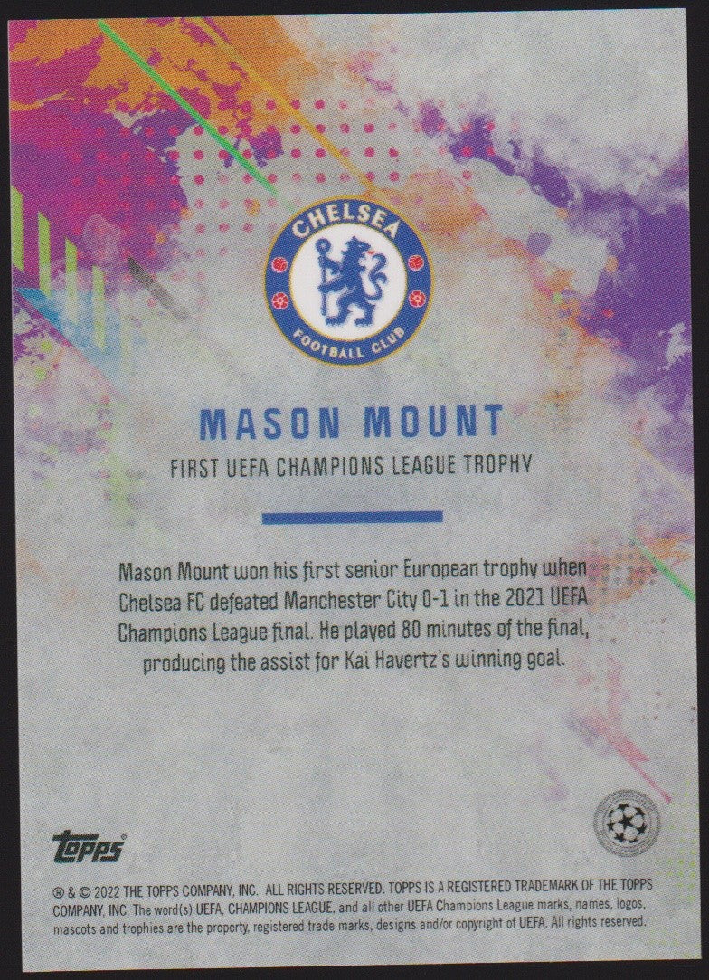 Topps UEFA Champions League Trophy 2021-22 Mason Mount Chelsea FC Parallel Rare – Bild 2