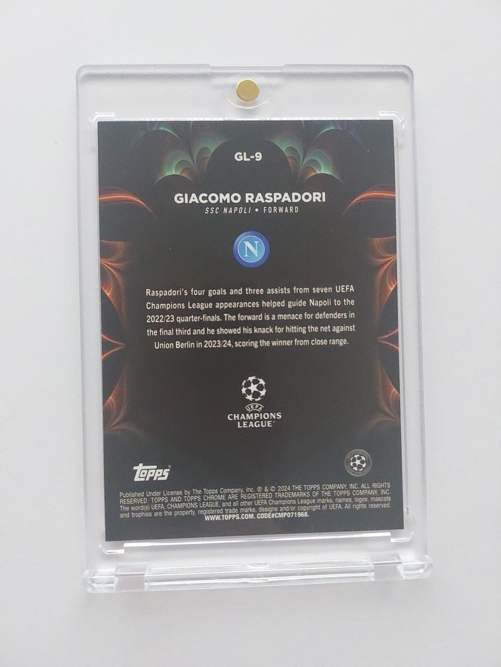 Topps Chrome Golazo 2023-24 Giancomo Raspadori SSC Napoli (Extreme Limited) – Bild 2
