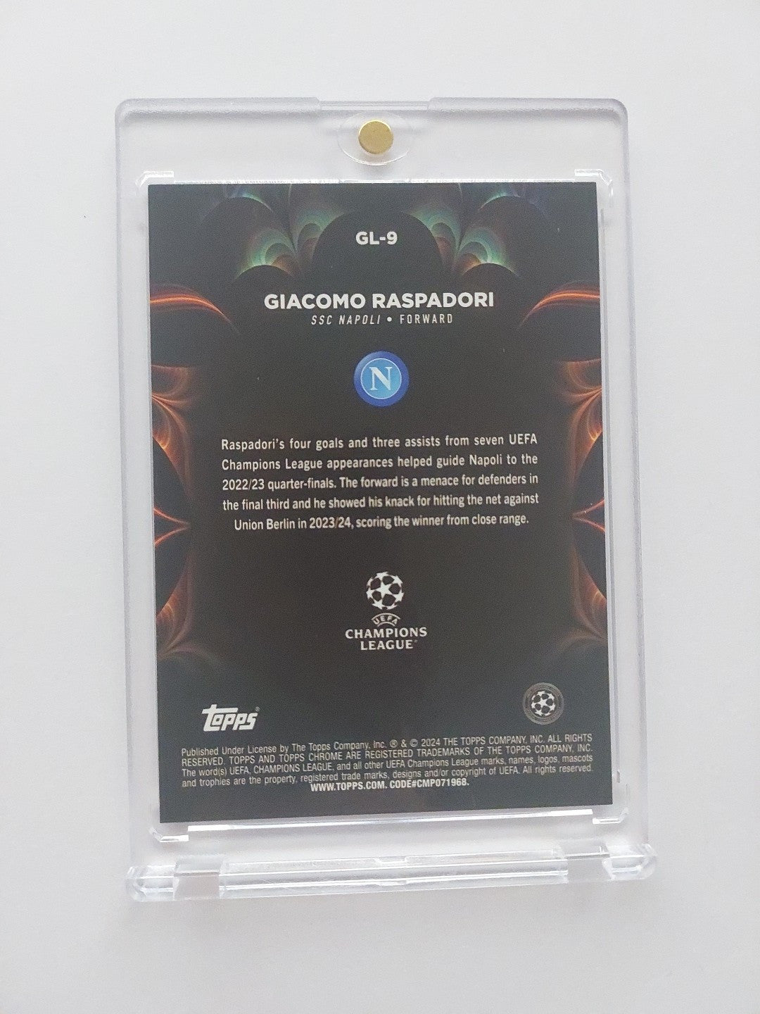 Topps Chrome Golazo 2023-24 Giancomo Raspadori SSC Napoli (Extreme Limited) – Bild 2