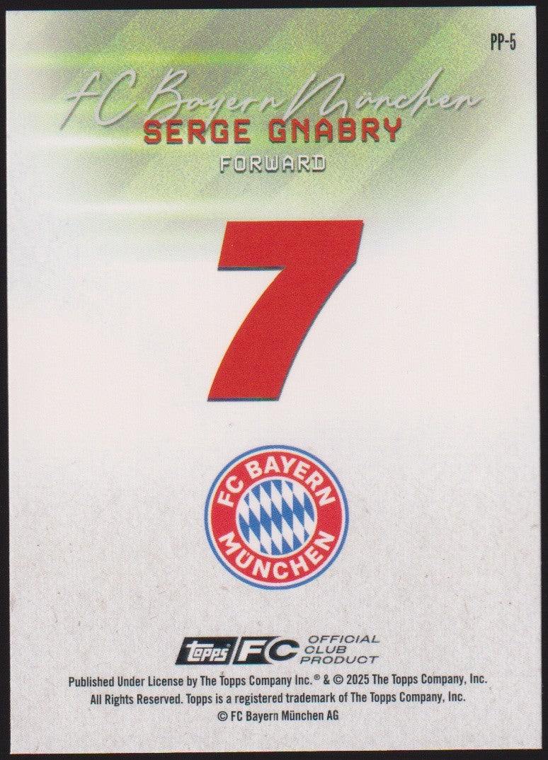 Topps 2024-25 Serge Gnabry FC Bayern München Parallel 88/125 Refractor – Bild 2