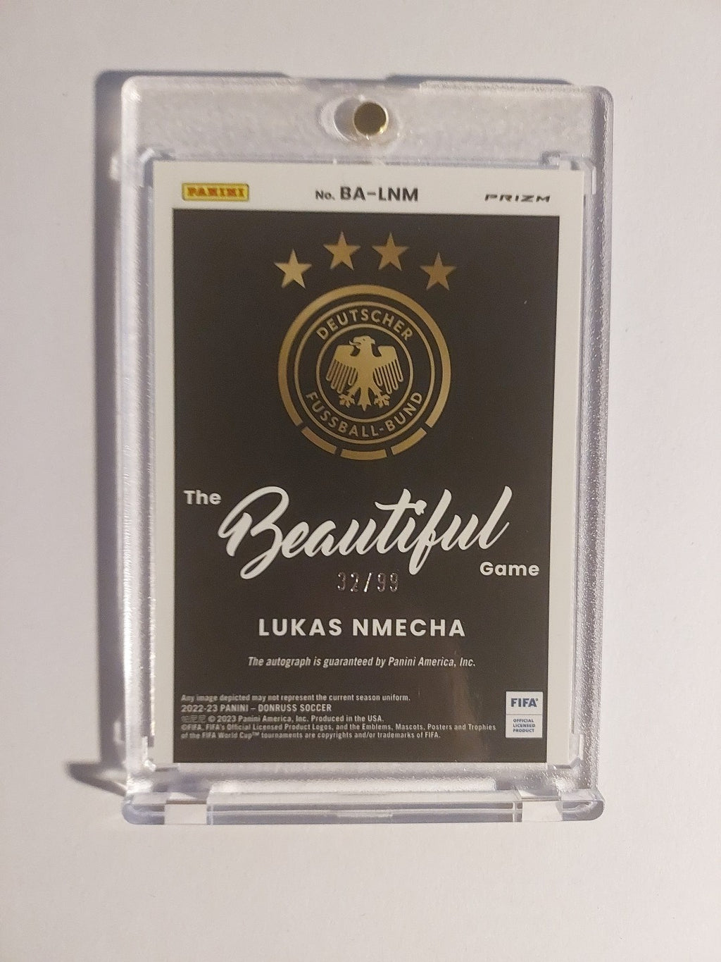 Panini Donruss 2022-23 Lukas Nmecha Deutschland (Parallel: 32/99 + Auto) – Bild 2