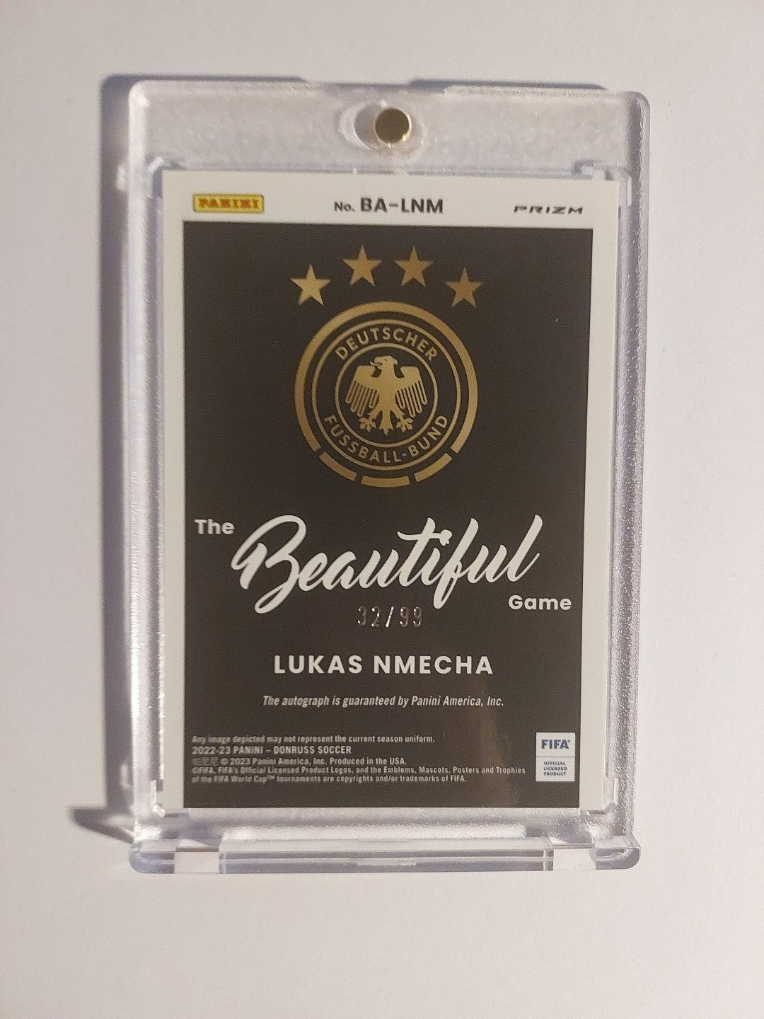 Panini Donruss 2022-23 Lukas Nmecha Deutschland (Parallel: 32/99 + Auto) – Bild 2