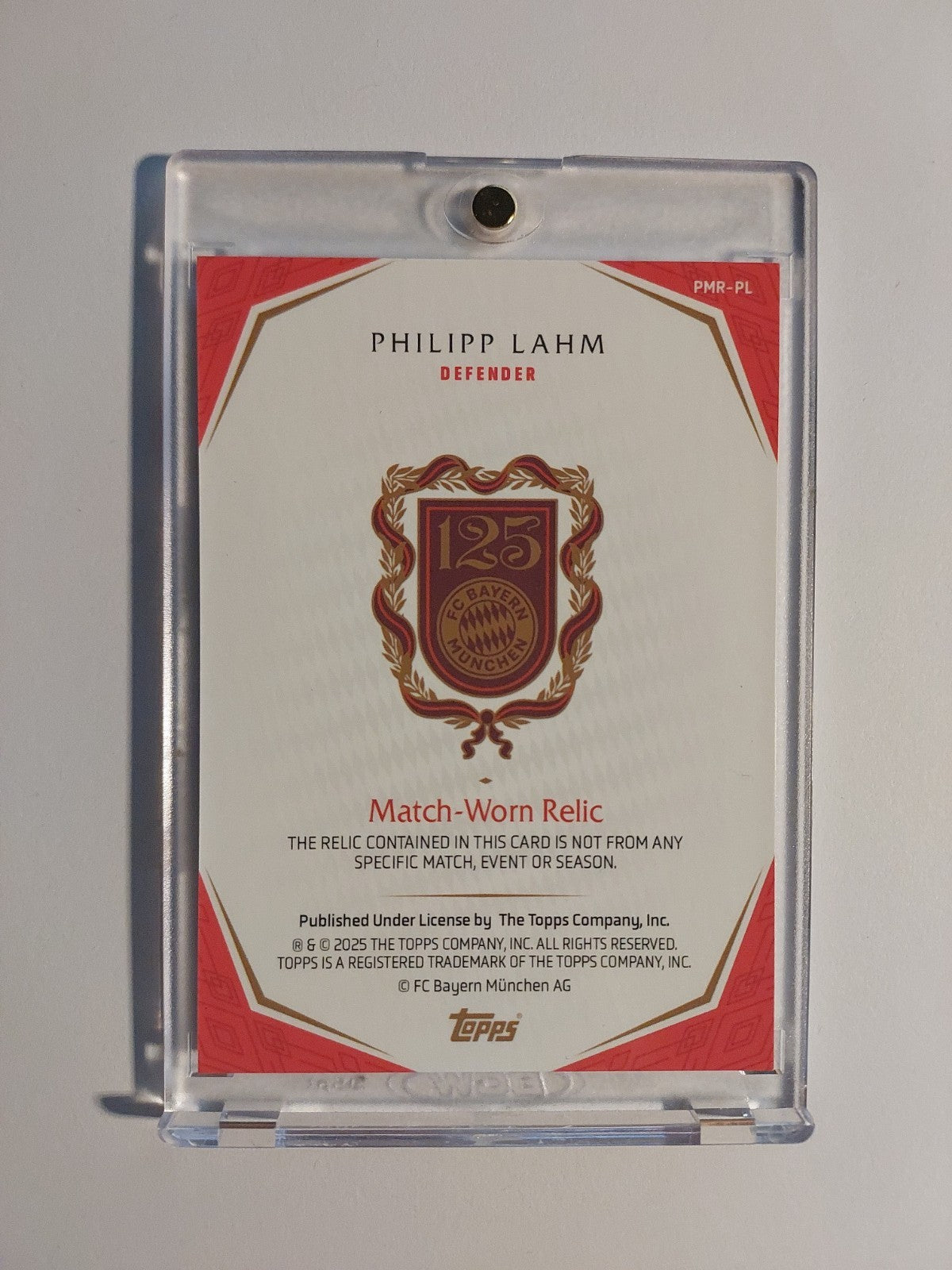 Topps 125 Jahre Bayern München 2024-25 Philipp Lahm Patch Relic Parallel 8/33 – Bild 2
