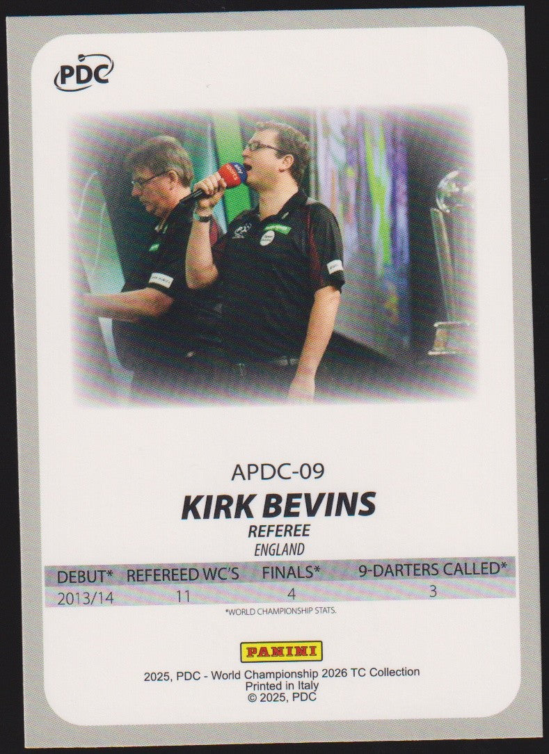 Panini PDC - World Championship 2026 Kirk Bevins Refractor Parallel – Bild 2