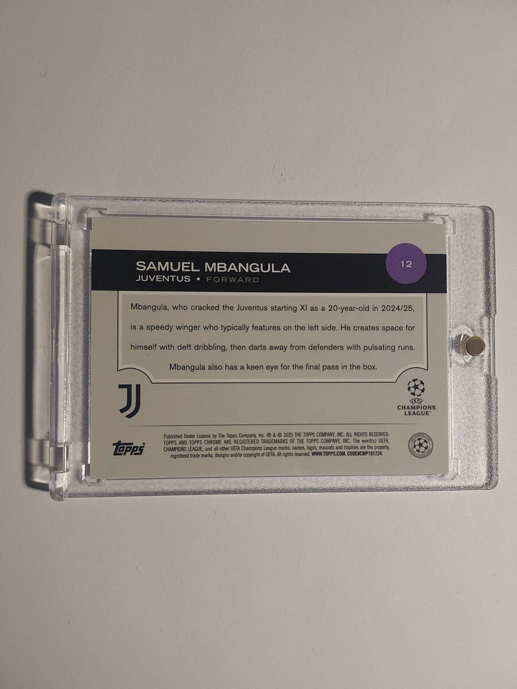 Topps Chrome 2024-25 Samuel Mbangula Juventus Parallel 138/299 Refractor Rare – Bild 2