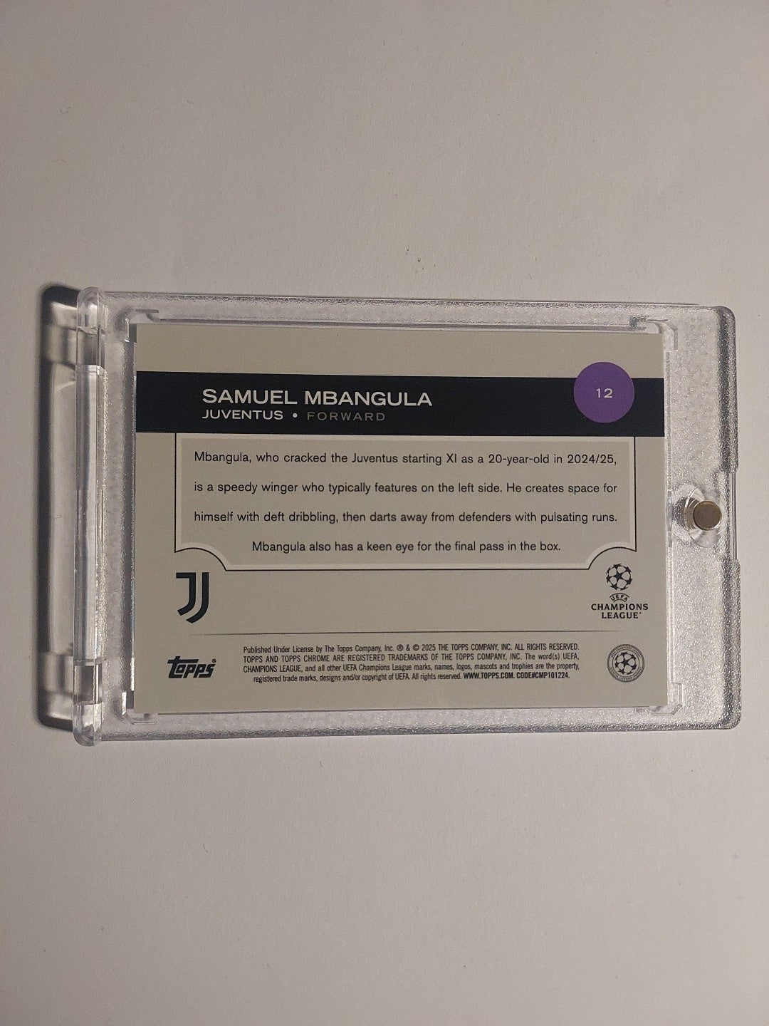 Topps Chrome 2024-25 Samuel Mbangula Juventus Parallel 138/299 Refractor Rare – Bild 2