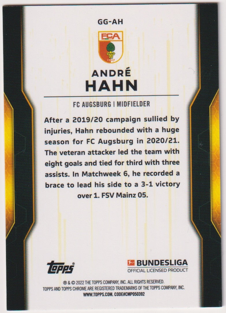 Topps Golden Generation 2021-22 André Hahn FC Augsburg Parallel Rare – Bild 2