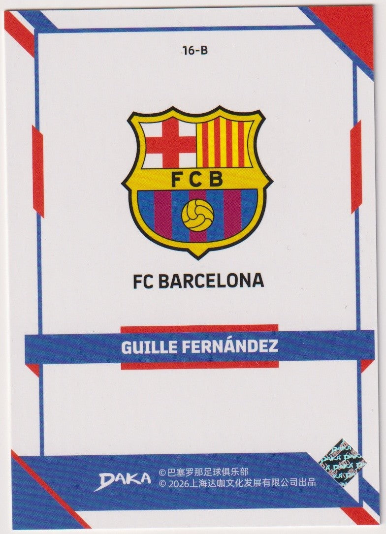 Daka Rookie Card 2025-26 Guille Fernandez FC Barcelona Parallel Rare Refractor – Bild 2