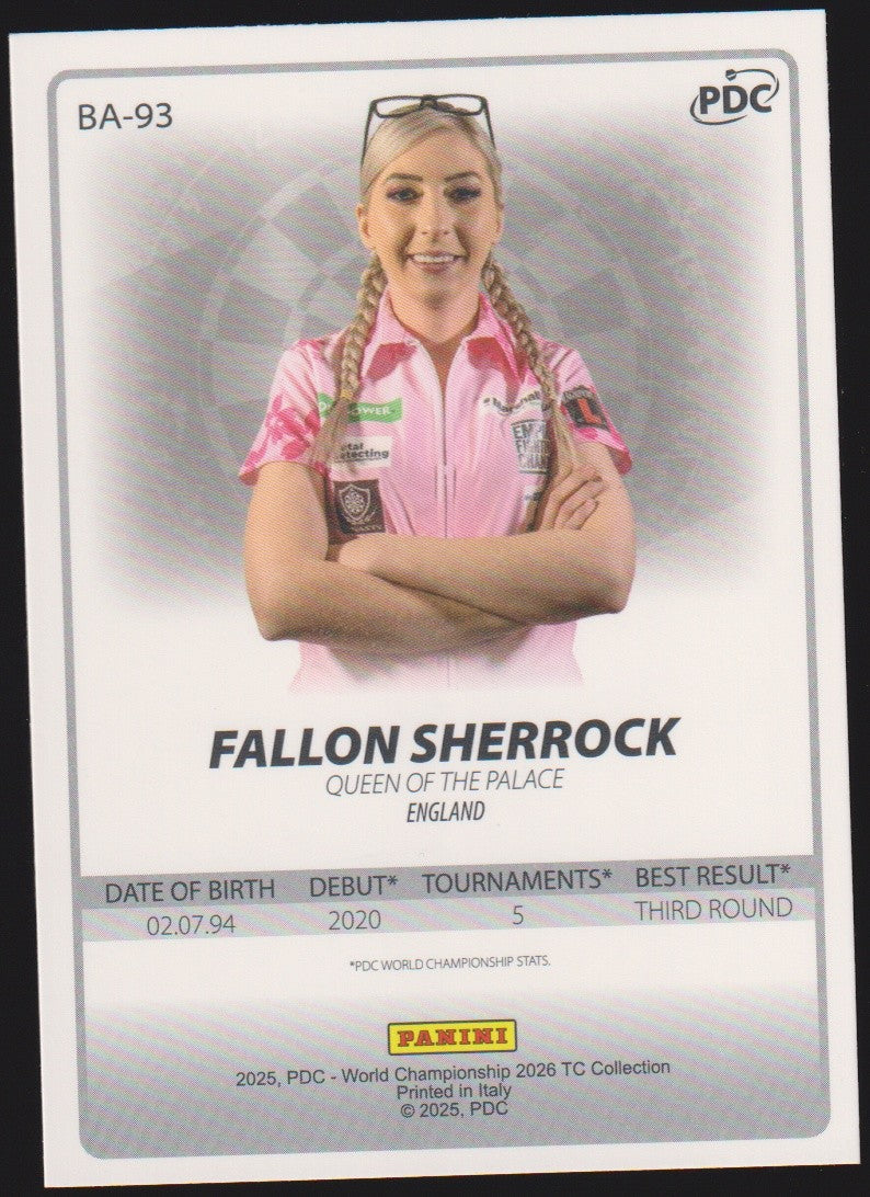 Panini PDC World Championship 2026 Fallon Sherrock Refractor Parallel – Bild 2