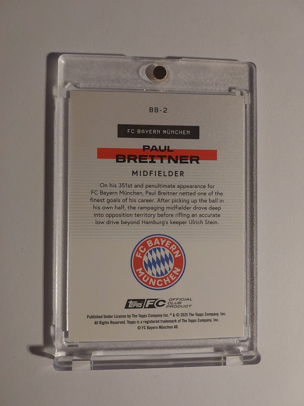 Topps Bayern Team Set 2025-26 Paul Breitner Parallel 20/150 Refractor Ultra Rare – Bild 2