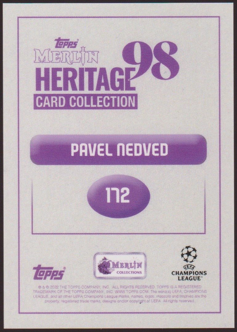 Topps Merlin Heritage Card Collection 2022-23 Pavel Nedved Juventus 98 Parallel – Bild 2