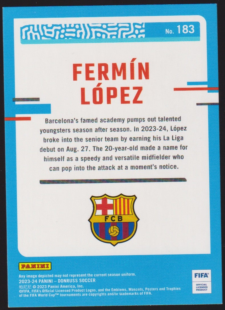 Panini 2023-24 - Donruss Soccer Fermín López Rookie FC Barcelona Parallel Rare – Bild 2